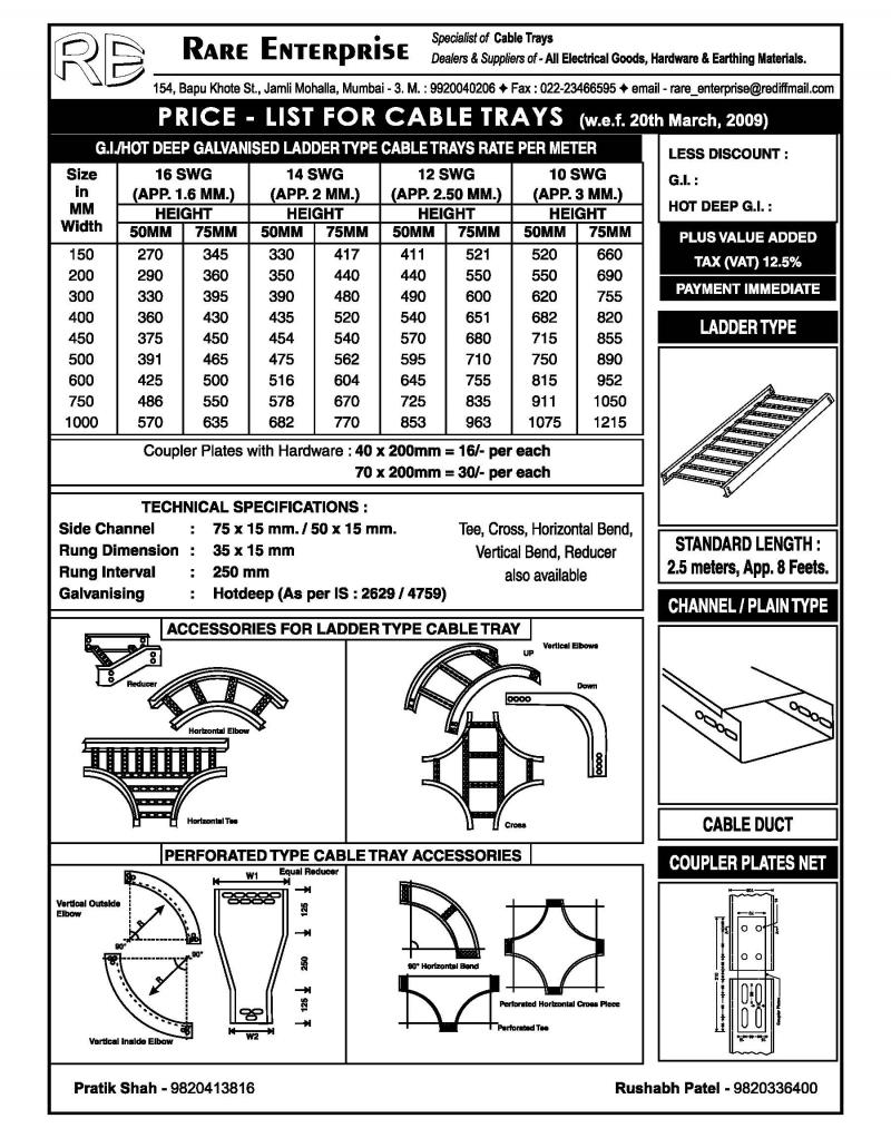 Cable Tray Pricelist page 2